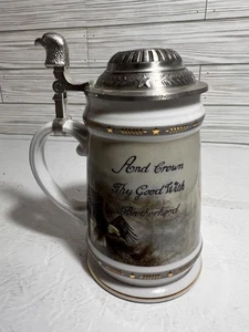 Longton Crown America The Beautiful Crown Thy Good Lidded Porcelain Tankard - Picture 1 of 7