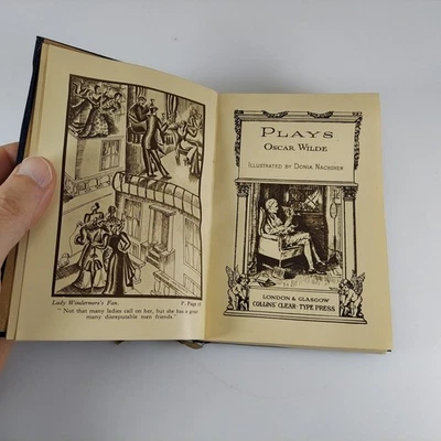 Plays Oscar Wilde Collin's Clear Type Press Illustrated Blue Leather  - Image 1 of 4