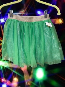 Cat & Jack Girl size medium Mini Skirt green glitter gray elastic waistband tutu - Picture 1 of 4