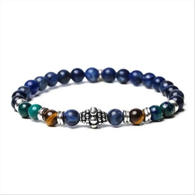 BRACCIALE ELASTICO GERBA MUSIC256 PIETRE NATURALI E ARGENTO 925 - Immagine 1 di 3