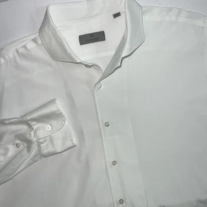 Canali White Dress Shirt Size XXL Highend Luxury Cutaway Collar Made in Italy - Picture 1 of 11