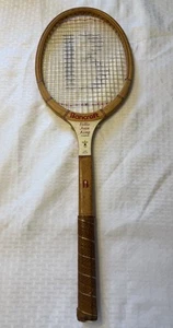 Vintage Wooden Billie Jean King Bancroft Tennis Racket,1970 4 1/4 Genuine Bamboo - Picture 1 of 10