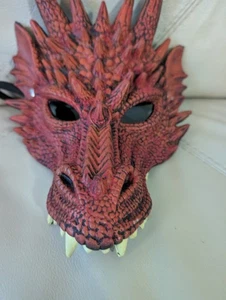 Rare 3D thick Red Dragon mask Cosplay Realistic Elastic Straps - Picture 1 of 9