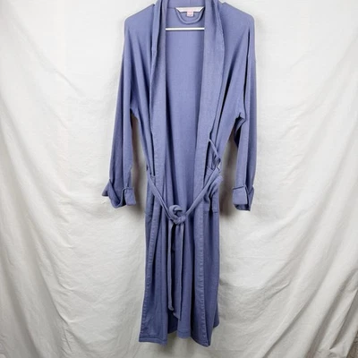 Bata de baño Victoria's Secret tejida gofre púrpura manga larga con cinturón salón XS Foto 1 de 4