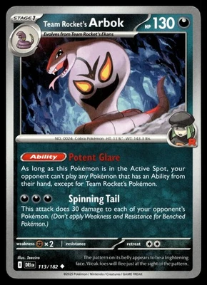 Team Rocket's Arbok 113/182 SV10: Destined Rivals - Image 1 of 2