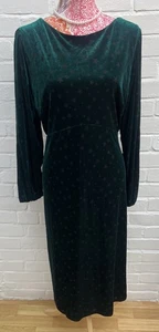 New Monsoon Dress UK 20 Devore Star Velvet Green Midi Party Occasion  - Picture 1 of 9