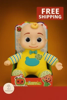 JAZWARES CoComelon Musical Bedtime JJ Doll Soft Plush Toy - Sings and Phrases