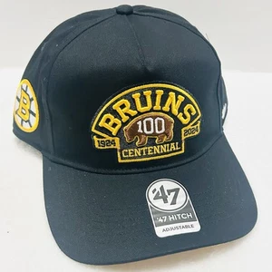 '47 Brand Boston Bruins Centennial Sure Shot Hitch A-Frame Hat Adjustable Black - Picture 1 of 6