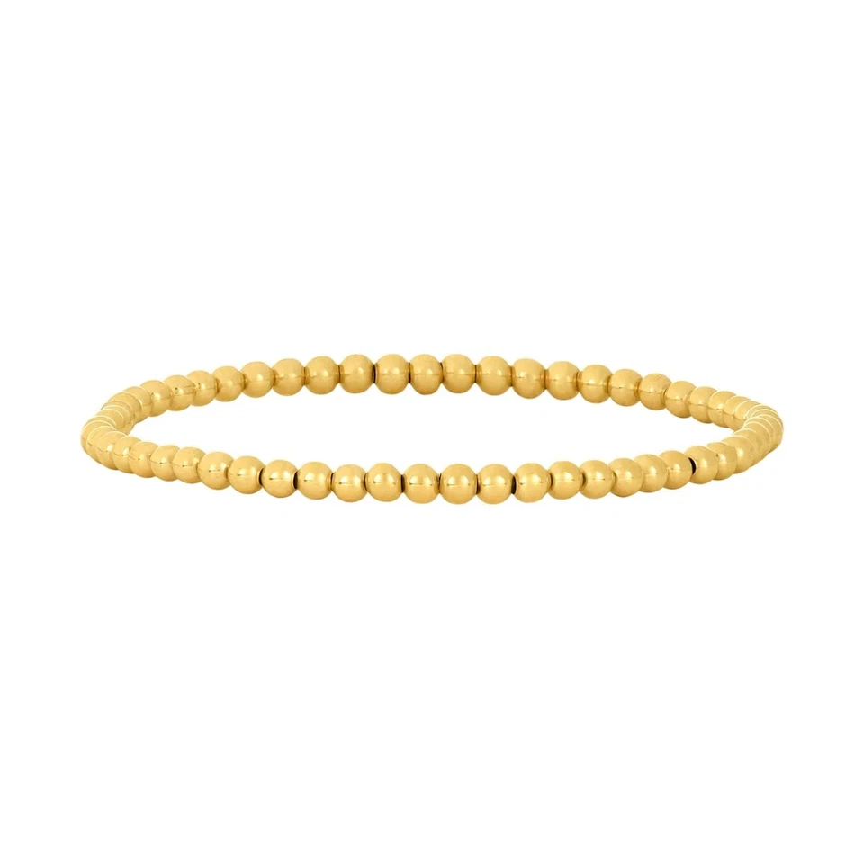 14K Yellow Gold Filled 3mm 6.25" Stretch Bead Bracelet - Image 1 of 1