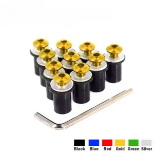 Universal Windshield Bolts Screw Nut Fastener Kit M5 5mm 10PCS For NVX AEROX155 - Picture 1 of 13