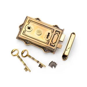 Massives gealtertes Messing Davenport Felgenschloss viktorianisch traditionell antik Tür alter Stil - Bild 1 von 3