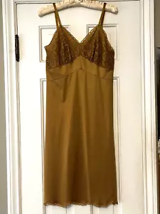 Slip completo vintage anni 60 Vanity Fair marrone con cinghie regolabili in raso taglia 34 S - Foto 1 di 6