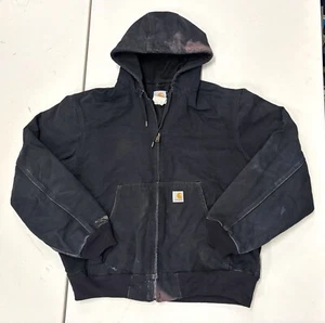 Mens Distressed Carhartt J131 Jacket Black Size Large Used - Picture 1 of 10