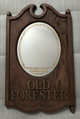 Rare Vintage Old Forester Whiskey 30" x 18" Bar Mirror - Image 1 of 4