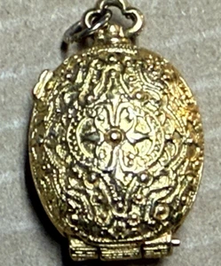Vintage Gold Tone Locket Pendant Charm - Picture 1 of 6