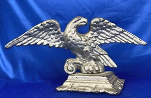 Antique Iron Eagle w/ Base - 10" Wingspan, Desk, Counter, Mantel Patriotic Decor - Picture 1 of 7