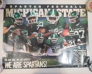 2008 Michigan State Spartans Football Schedule Poster MSU 24" x 18" Pre-owned - Picture 1 of 6
