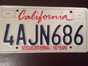 CALIFORNIA~PLACA DE LICENCIA~ETIQUETA - Imagen 1 de 1