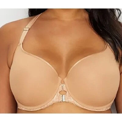CURVY COUTURE Tulip Front Close T Shirt Bra 46D - Image 1 of 4