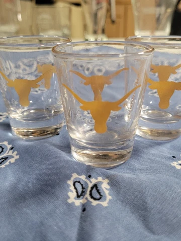 *LOT OF 3* TEXAS LONGHORNS Shot Glass Vtg NCAA Football Basketball Cover