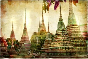 FAR EAST ARCHITECTURE vintage photo poster DETAILED DISTRESSED IMAGE 20x30 - Picture 1 of 1