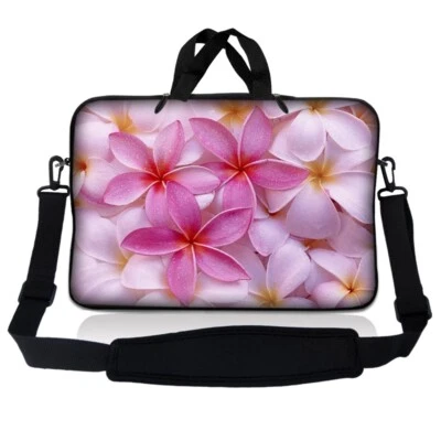 Funda de transporte para portátil de 14 pulgadas con correa para el hombro Macbook Acer rosa flores Foto 1 de 2
