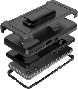 Samsung Galaxy A32 5G Case 6.5" Belt Clip Holster Shockproof Protective Black - Picture 1 of 12