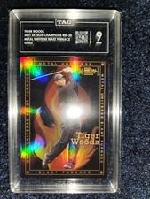 2021 METAL UNIVERSE CHAMPIONS BLAST FURNACE GOLD TIGER WOODS CARD 20/25 TAG 9