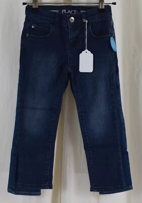 PACK de 2 pantalones de mezclilla ajustados elásticos básicos para niños The Children's Place azul claro/azul talla 4 Foto 1 de 3
