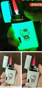 Hello Kitty' PINK FLAMED luminous Cigarette Lighter Butane UK seller