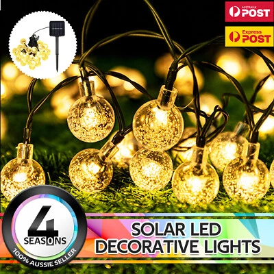 Outdoor Garden Fairy Solar String Lights Christmas Party Decor Xmas Waterproof - image 1 of 4