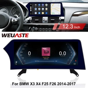 12.3'' Blade Screen Car GPS Stereo Media 4G+64GB For BMW X3 X4 F25 F26 2014-2017 - Picture 1 of 12