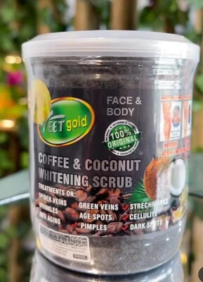 Veetgold Kaffee- und Kokosnussaufhellendes Peeling für Gesicht & Körper