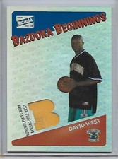 2003-04 Topps Bazooka Beginnings foil jersey DAVID WEST Hornets 6/25 BBE-DWE