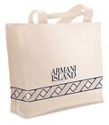 Giorgio Armani Women's Armani Island Beige Blue Large Beach Tote Shopping Bag