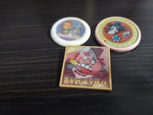 Soviet 3D Badges of from Cartoons Bremen town musicians/Maltchish Kibalchish - Picture 1 of 10