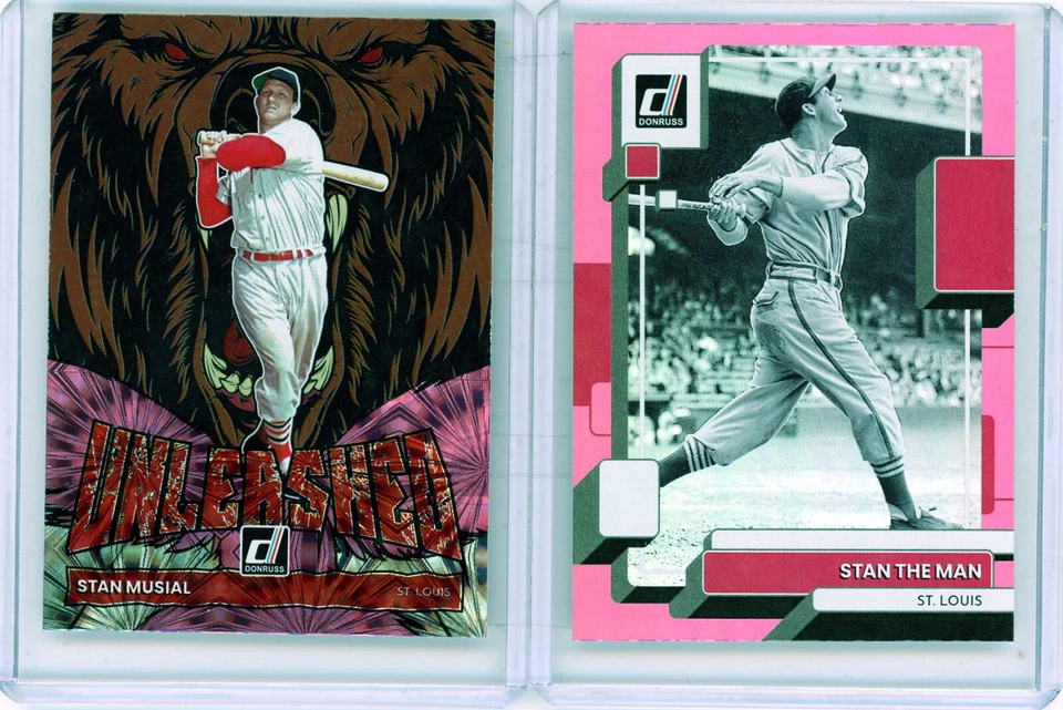 * STAN MUSIAL * 2022 DONRUSS UNLEASHED PINK FIREWORKS + PINK HOLO # 223 - Image 1 of 1