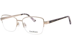 Bebe BB5232 710 Eyeglasses Frame Women's Gold Semi Rim Rectangle Shape 51mm - Picture 1 of 5