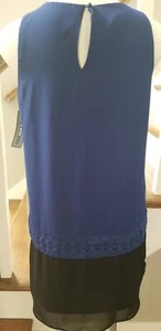 NEW NWT A Byer Blue medium Women’s Dress Blue And Black Sharp - Picture 1 of 3