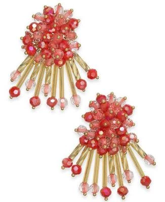 New Kate Spade New York Wrap It Up Coral Beaded Stud Earrings WBRUF713 $68 - Image 1 of 2