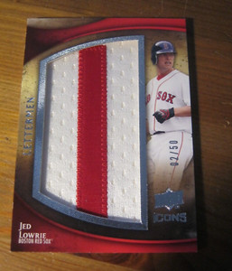 2009 Upper Deck Icons Lettermen #IL-LO I Jed Lowrie - Red Sox #'d 2 / 50     ZB3