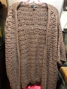 n.a. Cardigan da donna marrone manica corta lavorato a maglia anteriore aperta taglia XL nuovo con etichette - Foto 1 di 6
