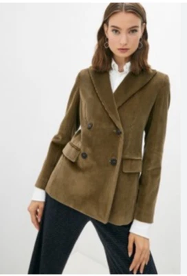 Max Mara Weekend Katanga Camel Corduroy Double-Breasted Blazer Size 2-4 US 38 IT - Image 1 of 4