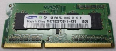 Samsung M471B2873EH1-CF8 1GB 204Pin Unbuffered SO-DIMM non-ECC DDR3 1066MHz - Image 1 of 3