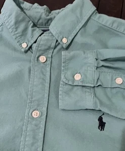 Polo Ralph Lauren Boys XL (18-20) Long Sleeve Button Down Green Preppy Classic - Picture 1 of 16
