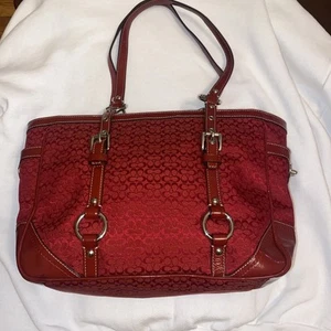 Coach Red With Patent Leather Accents 2008 Shoulder Bag - Picture 1 of 7