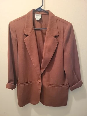 Chaqueta blazer vintage Koret para mujer sin forro talla 8 marrón oxidado Foto 1 de 4