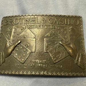 Brothel & Casino Inspector Las Vegas Nevada Bergamot Vintage Belt Buckle - Picture 1 of 4