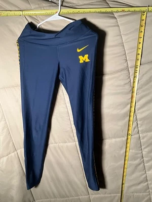 Nike Women’s Dri Fit University Of Michigan Leggings Blue small - Image 1 of 4