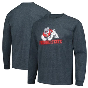 Herren T-Shirt Heather Charcoal Fresno State Bulldogs Basic Langarm - Bild 1 von 3